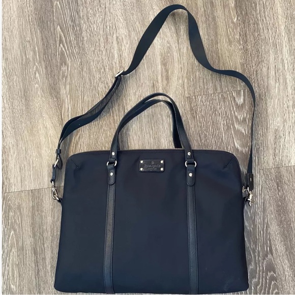 Women's Minimalist Laptop Computer Bag in Black‎ w Adjustable Strap - Picture 2 of 16